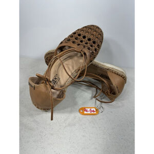 Pikolinos Sandals Women Brown Sz 7 Cadamunt Leather Espadrille Flat Brandy